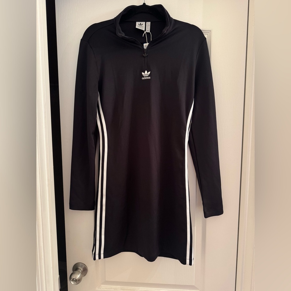 adidas Originals Primeblue Fitted Long Sleeve Dress - Black